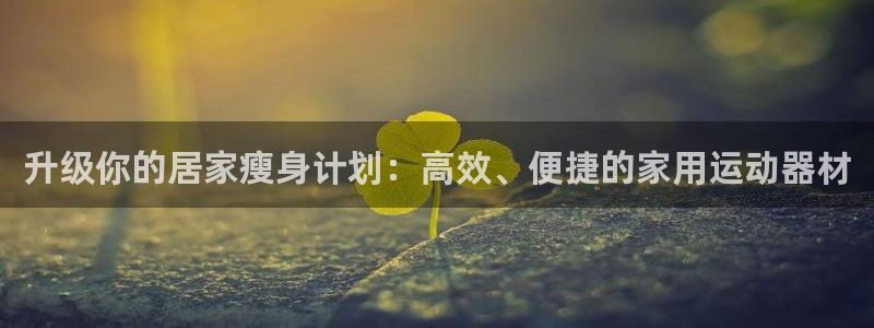 凯捷体育软件：升级你的居家瘦身计划：高效、便捷的家用