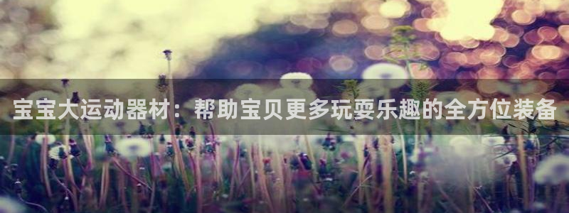 凯捷体育娱乐40996：宝宝大运动器材：帮助宝贝更多
