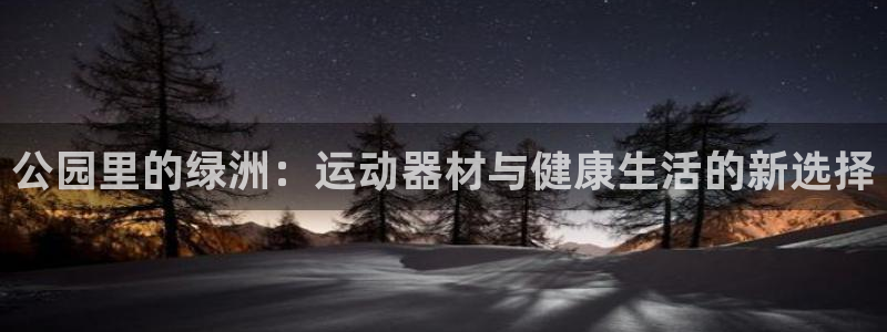 凯捷体育平台：公园里的绿洲：运动器材与健康生活的新选择