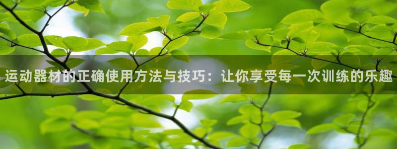 凯捷体育娱乐下载：运动器材的正确使用方法与技巧：让你享受每一